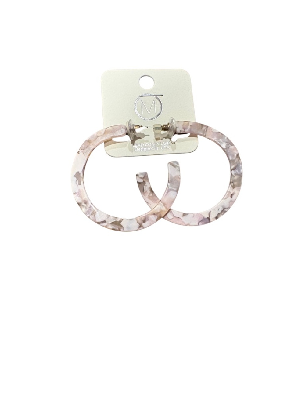 Hoop Earrings marble resin tortoise lightweight